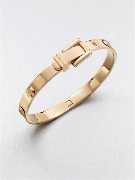 michael kors heritage rose gold astor buckle bangle|michael kors bracelet with lock.